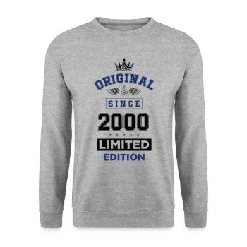 2000 limited edition birthday - Unisex Sweatshirt - salt & pepper - Front - Alina (178cm) & Michal (187cm)