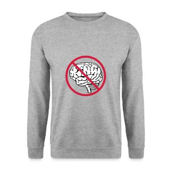 no brain - Unisex Sweatshirt - salt & pepper - Front - Alina (178cm) & Michal (187cm)