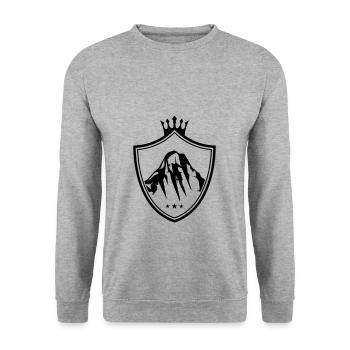 berge mountains icon wappen - Unisex Pullover - Weißgrau meliert - Vorne - Alina (178cm) & Michal (187cm)
