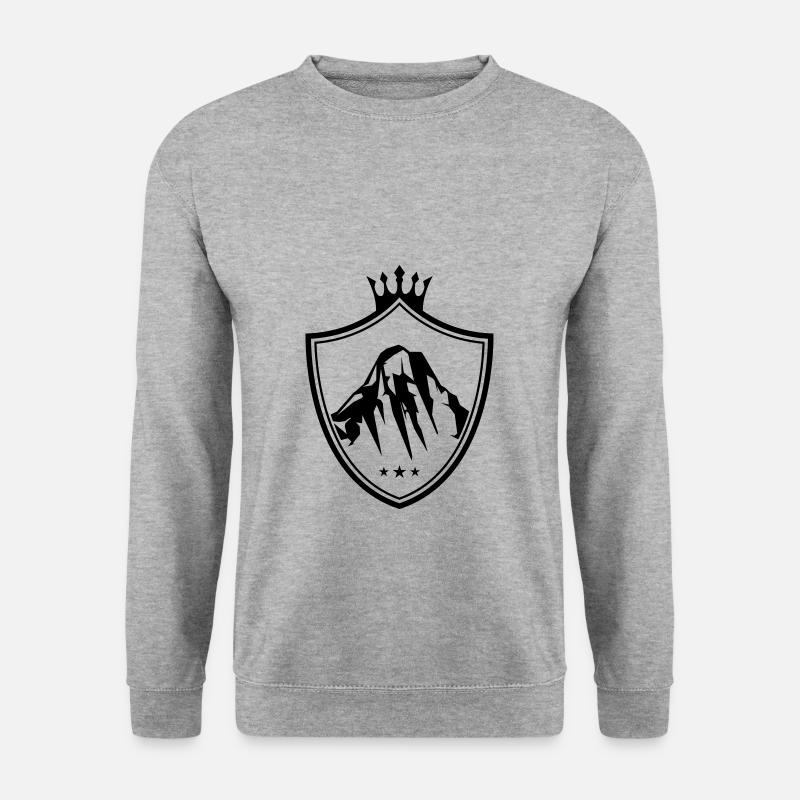 berge mountains icon wappen - Unisex Pullover - Weißgrau meliert