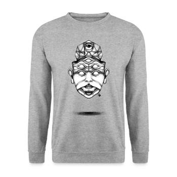 Thinker - Unisex Sweatshirt - salt & pepper - Front - Alina (178cm) & Michal (187cm)