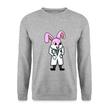 Doctor Doctors Hospital Rabbit Rabbit Children Child - Unisex Sweatshirt - salt & pepper - Front - Alina (178cm) & Michal (187cm)
