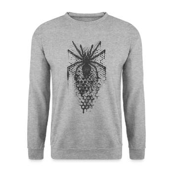Fragmented Spider - Unisex Sweatshirt - salt & pepper - Front - Alina (178cm) & Michal (187cm)