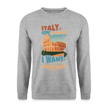 Italie - Sweat-shirt Unisexe - gris chiné - Devant - Alina (178cm) & Michal (187cm)
