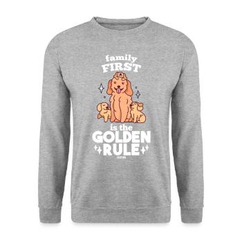 Golden retriever - Sweat-shirt Unisexe - gris chiné - Devant - Alina (178cm) & Michal (187cm)