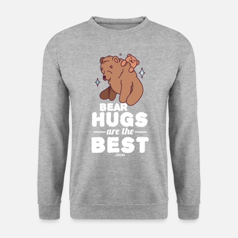 Bär Waldbewohner Braunbär Schwarzbär - Unisex Pullover - Weißgrau meliert