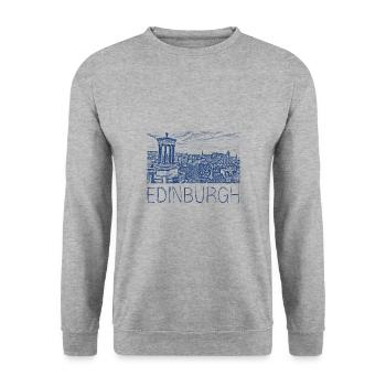 Dessin à la plume Edimbourg - Sweat-shirt Unisexe - gris chiné - Devant - Alina (178cm) & Michal (187cm)