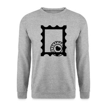 Stamp contour with stamp with hearts - Unisex Sweatshirt - salt & pepper - Front - Alina (178cm) & Michal (187cm)