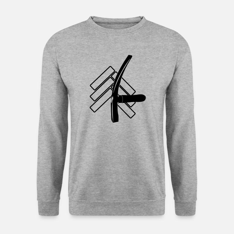 Logo-Pflastersteine und Straßenhammer - Unisex Pullover - Weißgrau meliert