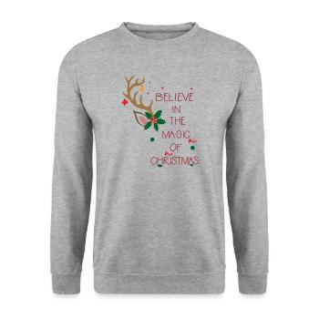 Weihnachten Croyez en la magie de Noël - Sweat-shirt Unisexe - gris chiné - Devant - Alina (178cm) & Michal (187cm)