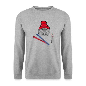 Sauteurs à ski, sports d’hiver - Sweat-shirt Unisexe - gris chiné - Devant - Alina (178cm) & Michal (187cm)