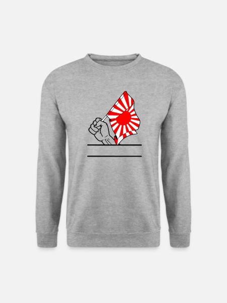 Faust mit aufgehender Sonne Flagge 2 - Unisex Pullover - Weißgrau meliert