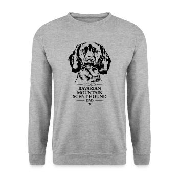 Bavarian Mountain Scent Hound Dad Hunde Wilsigns - Unisex Pullover - Weißgrau meliert - Vorne - Alina (178cm) & Michal (187cm)