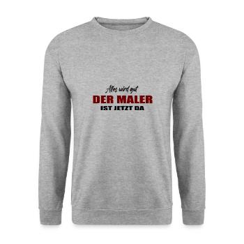 Maler - Unisex Pullover - Weißgrau meliert - Vorne - Alina (178cm) & Michal (187cm)