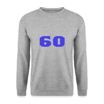 60. 60 YEARS. 60th ANNIVERSARY. 60TH BIRTHDAY. - Unisex Sweatshirt - salt & pepper - Front - Alina (178cm) & Michal (187cm)