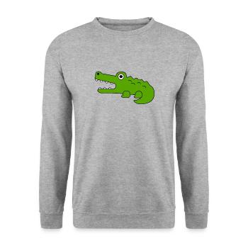 Crocodile - Sweat-shirt Unisexe - gris chiné - Devant - Alina (178cm) & Michal (187cm)