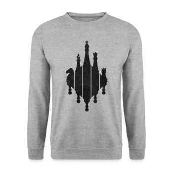 CHESS CHESS GAME - Unisex Sweatshirt - salt & pepper - Front - Alina (178cm) & Michal (187cm)
