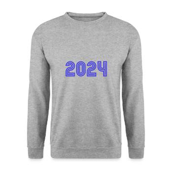 2024. NOËL. ANNEE. ANNIVERSAIRE. RETRAITE. FÊTE - Sweat-shirt Unisexe - gris chiné - Devant - Alina (178cm) & Michal (187cm)
