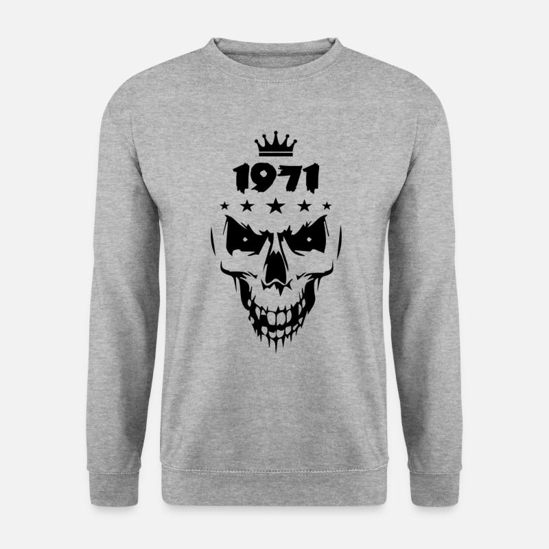 1971 Totenkopf - Unisex Pullover - Weißgrau meliert