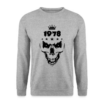Skull (1978) - Unisex Sweatshirt - salt & pepper - Front - Alina (178cm) & Michal (187cm)