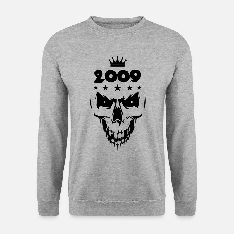 2009 Totenkopf - Unisex Pullover - Weißgrau meliert