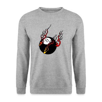 8 Ball - BALL POOL - Unisex Pullover - Weißgrau meliert - Vorne - Alina (178cm) & Michal (187cm)