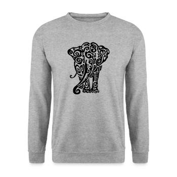 Éléphant - Sweat-shirt Unisexe - gris chiné - Devant - Alina (178cm) & Michal (187cm)