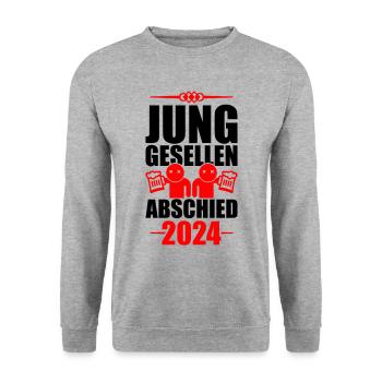 Enterrement de vie de garçon 2024 - Sweat-shirt Unisexe - gris chiné - Devant - Alina (178cm) & Michal (187cm)