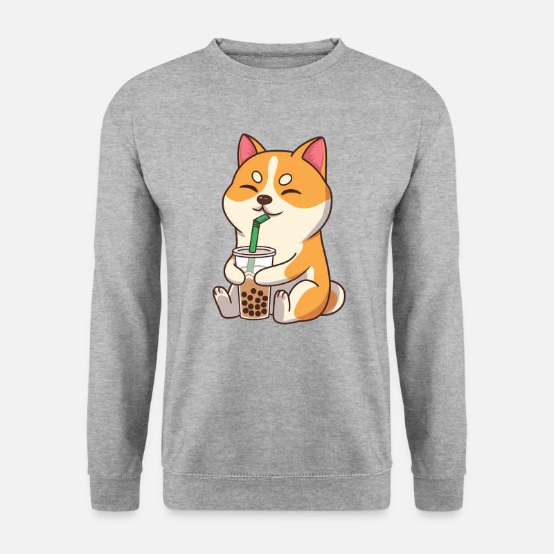 Boba Tee Doge - Unisex Pullover - Weißgrau meliert