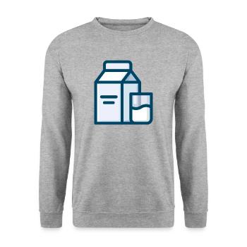 milk milch cow kuh veggie - Unisex Pullover - Weißgrau meliert - Vorne - Alina (178cm) & Michal (187cm)