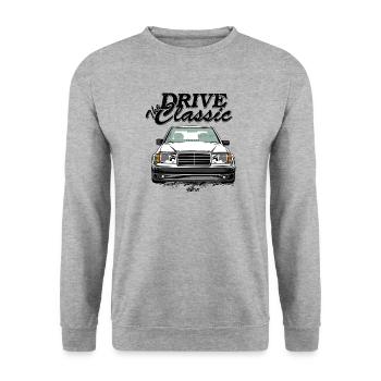 W124 drive the classic - Unisex Sweatshirt - salt & pepper - Front - Alina (178cm) & Michal (187cm)