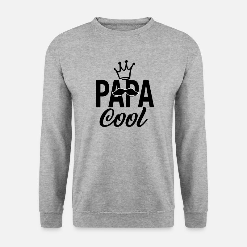 Cooler Papa - Unisex Pullover - Weißgrau meliert