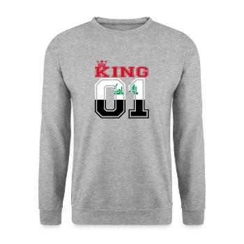 land partner king 01 prince Irak - Unisex Pullover - Weißgrau meliert - Vorne - Alina (178cm) & Michal (187cm)