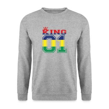 land partner king 01 prince Mauritius - Unisex Pullover - Weißgrau meliert - Vorne - Alina (178cm) & Michal (187cm)