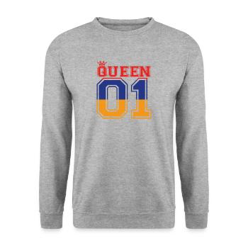 partner land king 01 prince Armenien - Unisex Pullover - Weißgrau meliert - Vorne - Alina (178cm) & Michal (187cm)