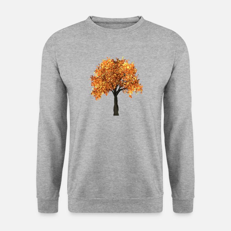 tree baum blaetter herbst niederlassungen isoliert - Unisex Pullover - Weißgrau meliert