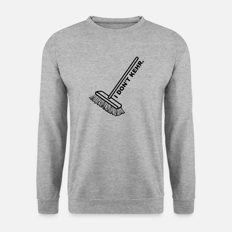 I don't care Besen egal Wurst kehr Geschenk - Unisex Pullover - Weißgrau meliert