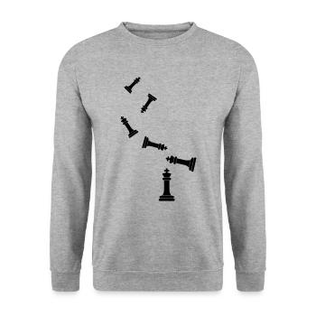 Chess piece King - Unisex Sweatshirt - salt & pepper - Front - Alina (178cm) & Michal (187cm)