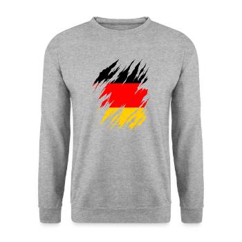 Germany Flag German Flag Used Look Homeland - Unisex Sweatshirt - salt & pepper - Front - Alina (178cm) & Michal (187cm)