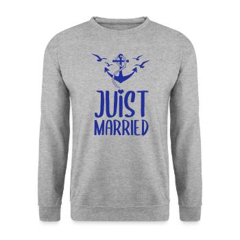 Juist Married North Sea East Frisia - Unisex Sweatshirt - salt & pepper - Front - Alina (178cm) & Michal (187cm)