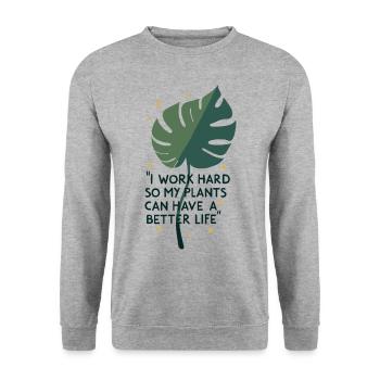Better Life Plants - Unisex Sweatshirt - salt & pepper - Front - Alina (178cm) & Michal (187cm)