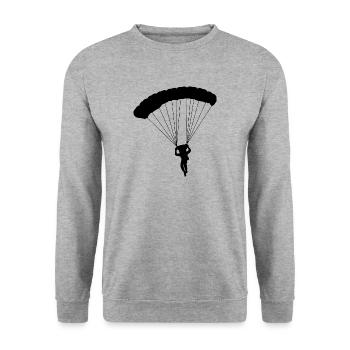 parachute skydiving parachuting skydiver - Unisex Sweatshirt - salt & pepper - Front - Alina (178cm) & Michal (187cm)