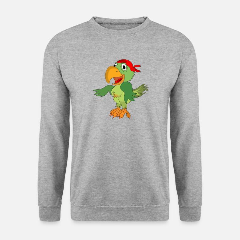 Papagei - Unisex Pullover - Weißgrau meliert