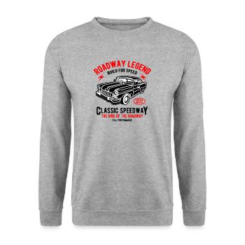Roadway Legend - Unisex Pullover - Weißgrau meliert - Vorne - Alina (178cm) & Michal (187cm)