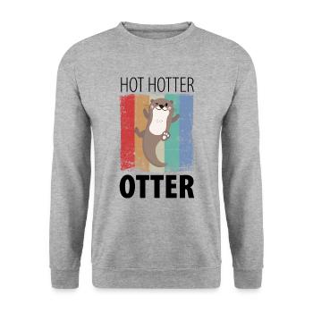 Hot Hotter Otter - Unisex Sweatshirt - salt & pepper - Front - Alina (178cm) & Michal (187cm)