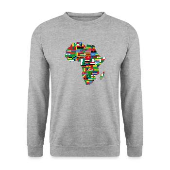 AFRIQUE DE L'AFRIQUE CONTINENT CADEAU T-SHIRT - Sweat-shirt Unisexe - gris chiné - Devant - Alina (178cm) & Michal (187cm)
