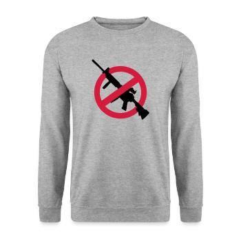 Anti armes contre armes Arme fusils de démolition - Sweat-shirt Unisexe - gris chiné - Devant - Alina (178cm) & Michal (187cm)