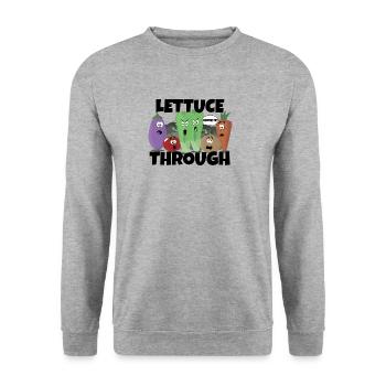 Through Lettuce - Unisex Sweatshirt - salt & pepper - Front - Alina (178cm) & Michal (187cm)
