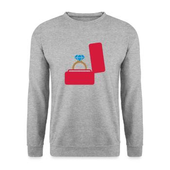 Bague cadeau de mariage - Sweat-shirt Unisexe - gris chiné - Devant - Alina (178cm) & Michal (187cm)