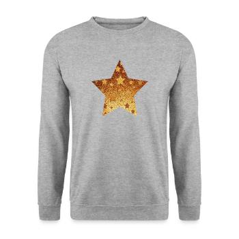 Étoile avec astérisque - Cadeau d’or idée cadeau - Sweat-shirt Unisexe - gris chiné - Devant - Alina (178cm) & Michal (187cm)